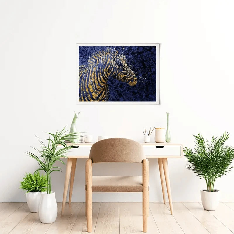 Navy Zebra Splash Art Print Navy Zebra Splash Art Print wall art product D Mosconi