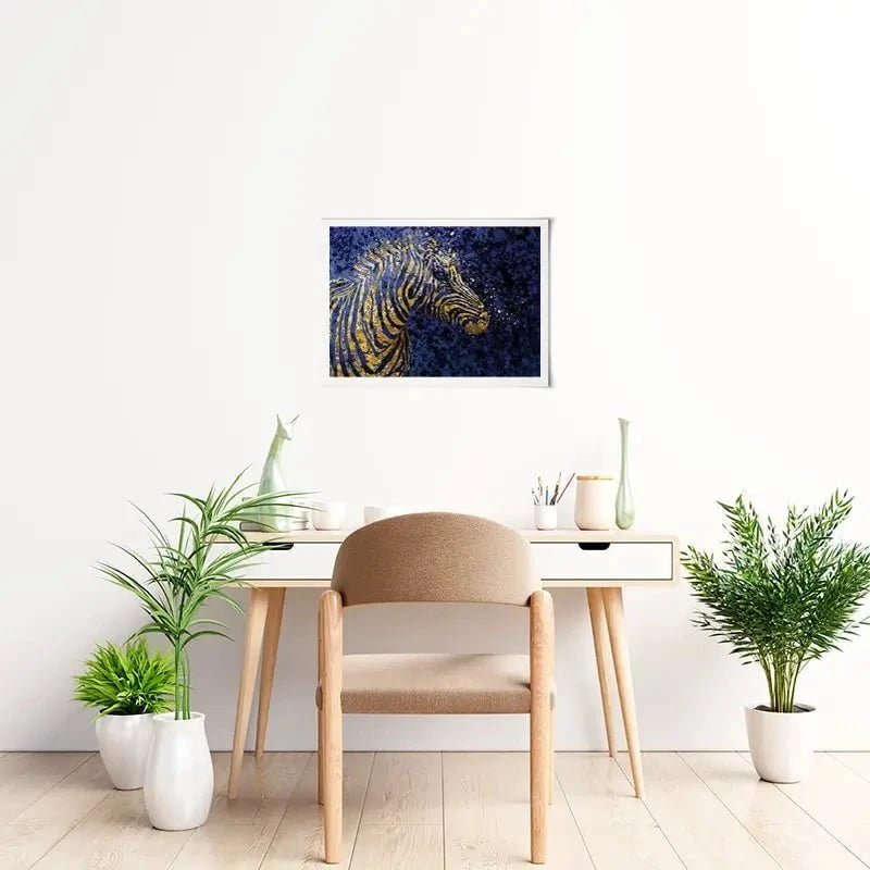 Navy Zebra Splash Art Print Navy Zebra Splash Art Print wall art product D Mosconi
