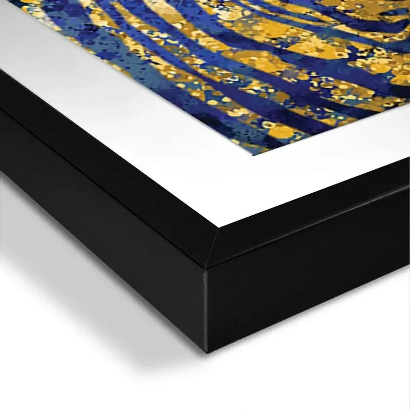 Navy Zebra Splash Framed Art Print Navy Zebra Splash Framed Art Print wall art product D Mosconi