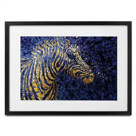 Navy Zebra Splash Framed Art Print Navy Zebra Splash Framed Art Print wall art product D Mosconi