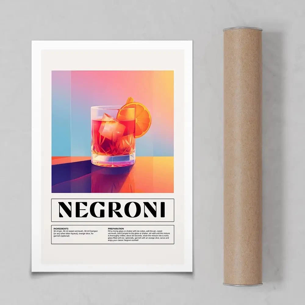 Negroni Recipe Art Print Negroni Recipe Art Print wall art product Art Print Shop