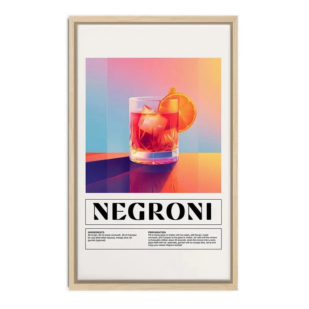 Negroni Recipe Canvas Print Negroni Recipe Canvas Print wall art product Art Print Shop