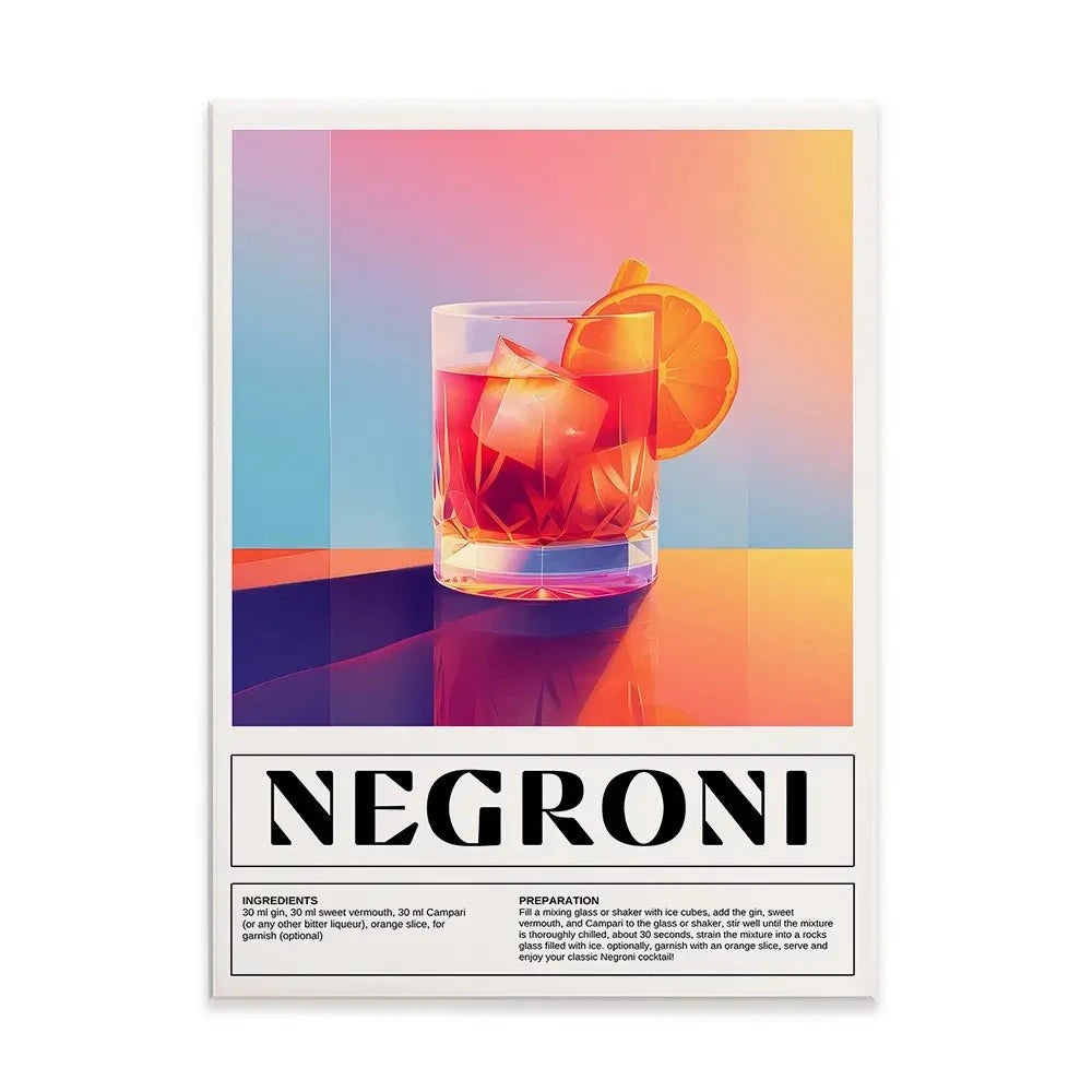 Negroni Recipe Canvas Print Negroni Recipe Canvas Print wall art product Art Print Shop