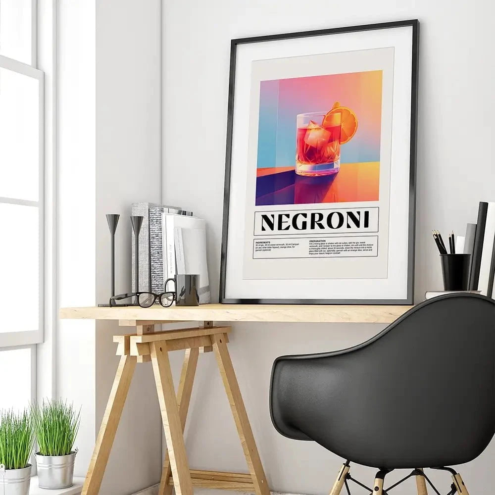 Negroni Recipe Framed Art Print Negroni Recipe Framed Art Print wall art product Art Print Shop