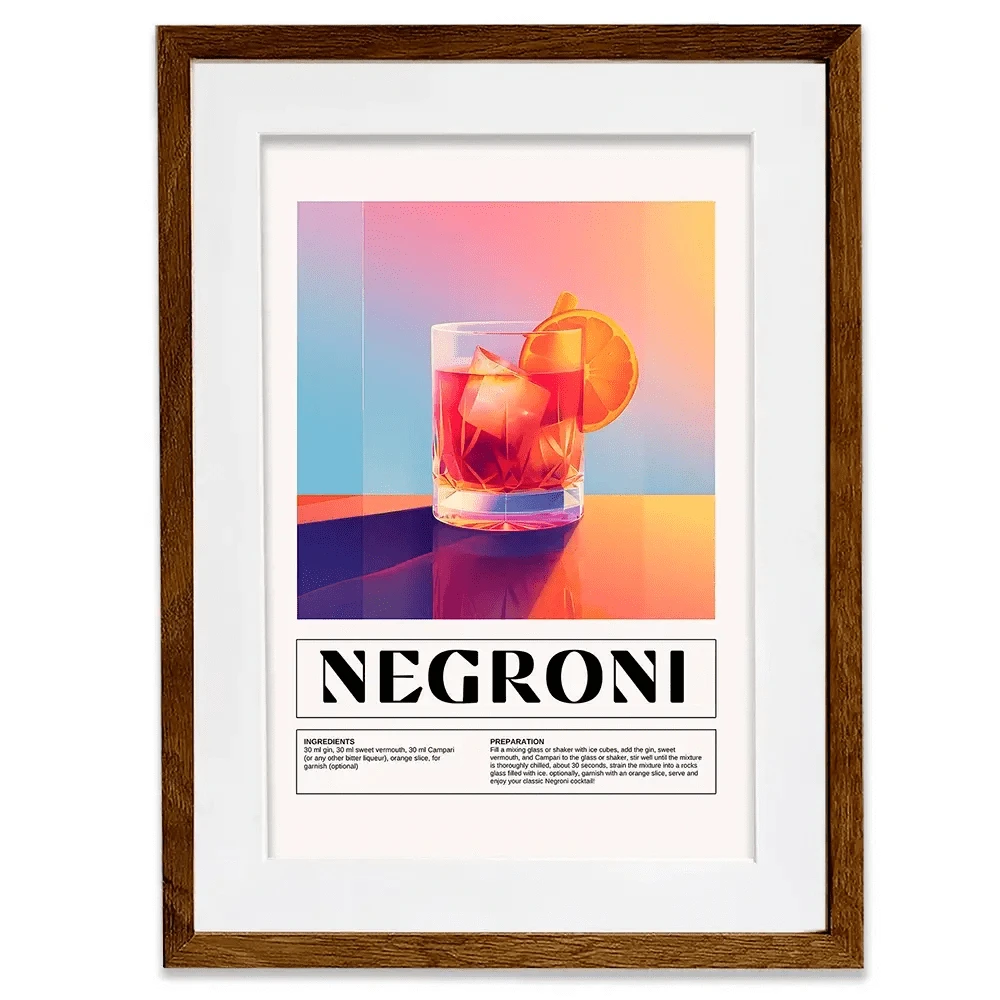 Negroni Recipe Framed Art Print Negroni Recipe Framed Art Print wall art product Art Print Shop