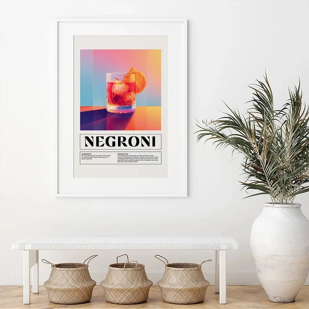 Negroni Recipe Framed Art Print Negroni Recipe Framed Art Print wall art product Art Print Shop