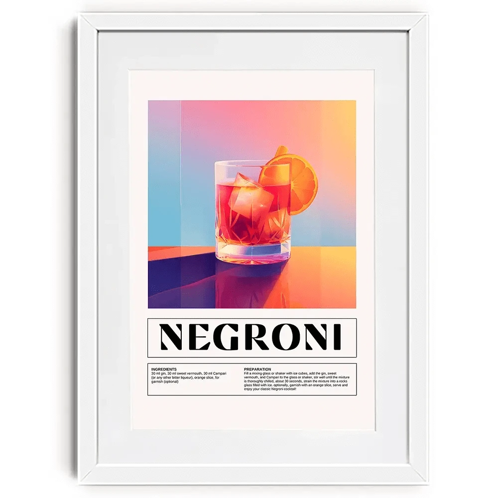 Negroni Recipe Framed Art Print Negroni Recipe Framed Art Print wall art product Art Print Shop