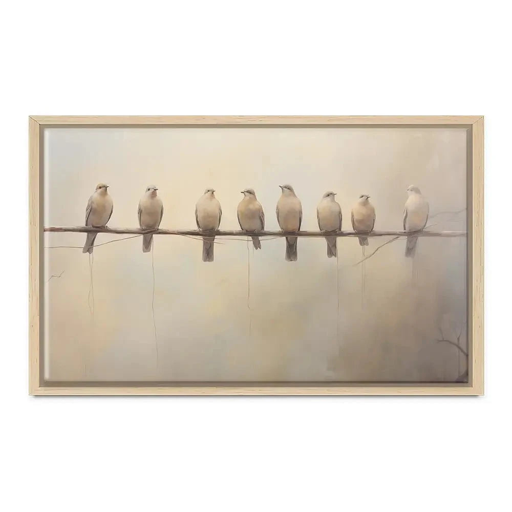 Neutral Doves Canvas Print Neutral Doves Canvas Print wall art product Arlington Prints - Independent