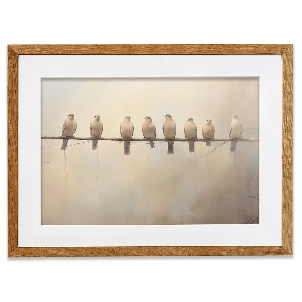 Neutral Doves Framed Art Print Neutral Doves Framed Art Print wall art product Arlington Prints - Independent