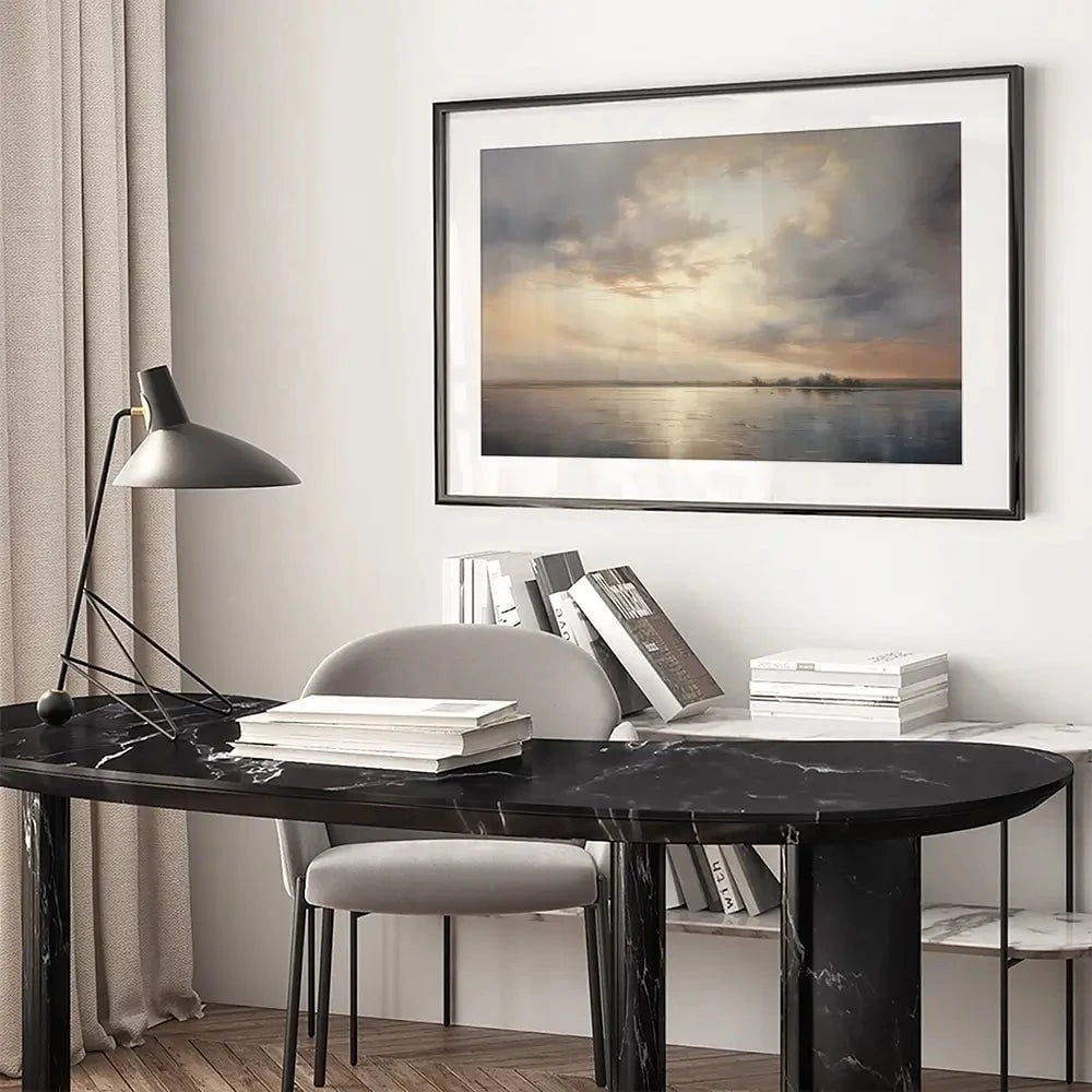 Neutral Stormy Sky Framed Art Print Neutral Stormy Sky Framed Art Print wall art product Arlington Prints - Independent
