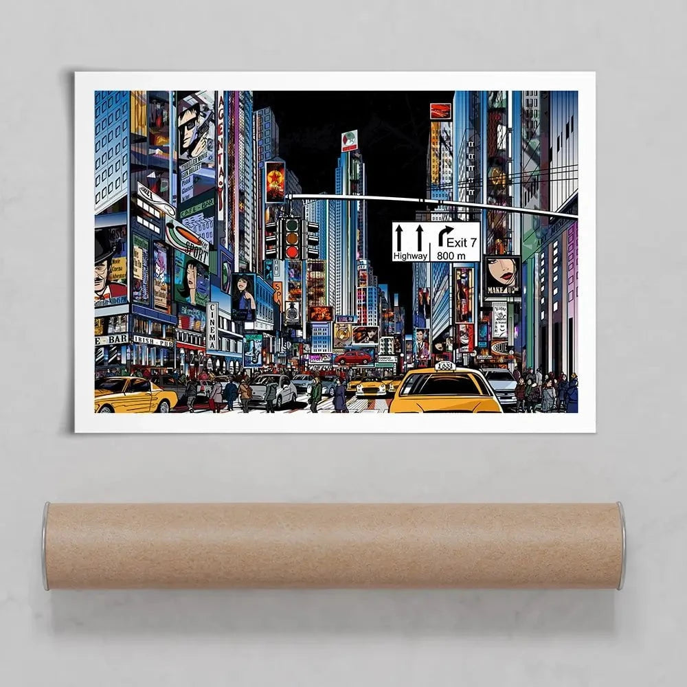 New York At Night Art Print New York At Night Art Print wall art product isaxar / Shutterstock