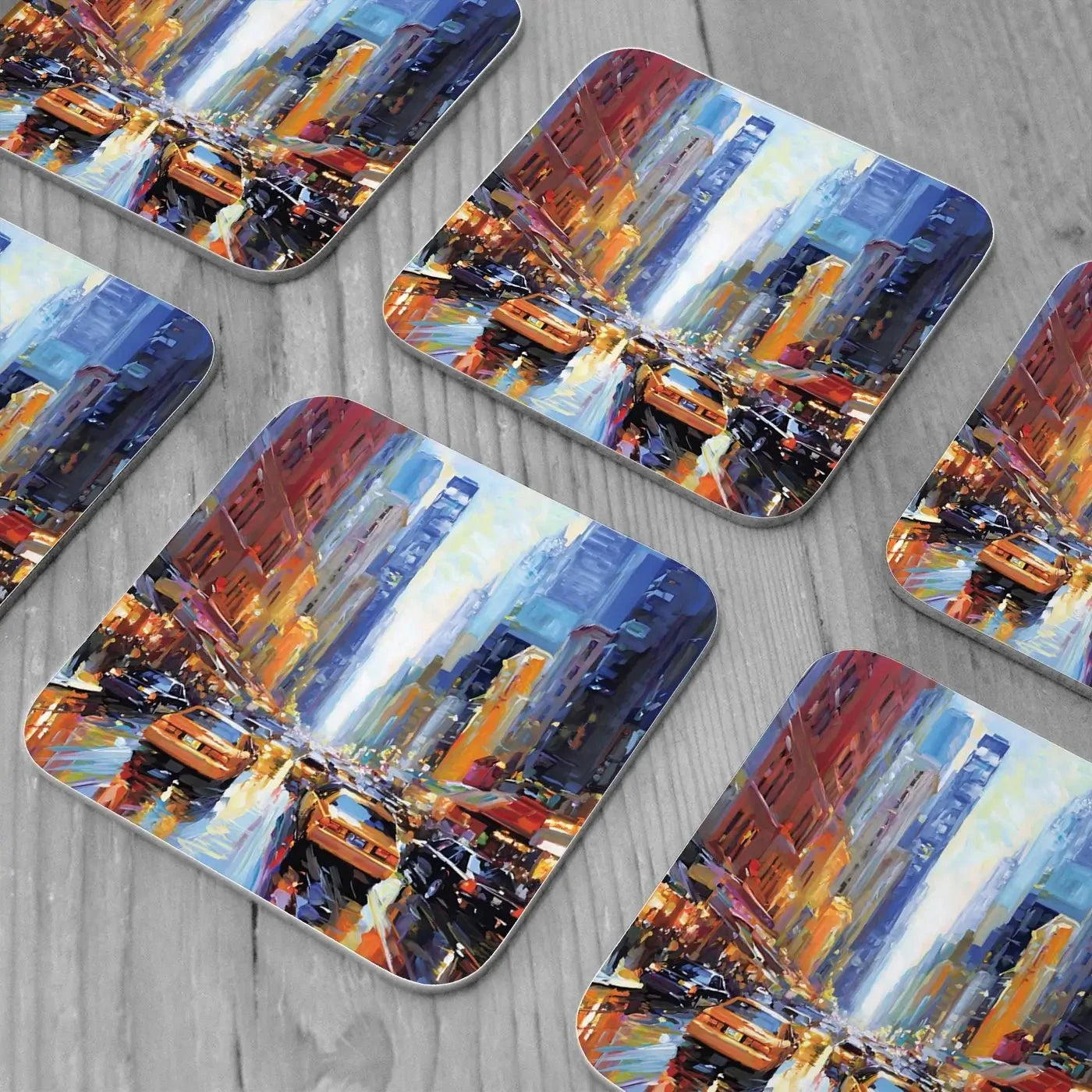 New York City Coaster Set Rainbow Soul Tree Coaster Set | Rainbow Soul Tree Art Coasters wall art product Leon Devenice