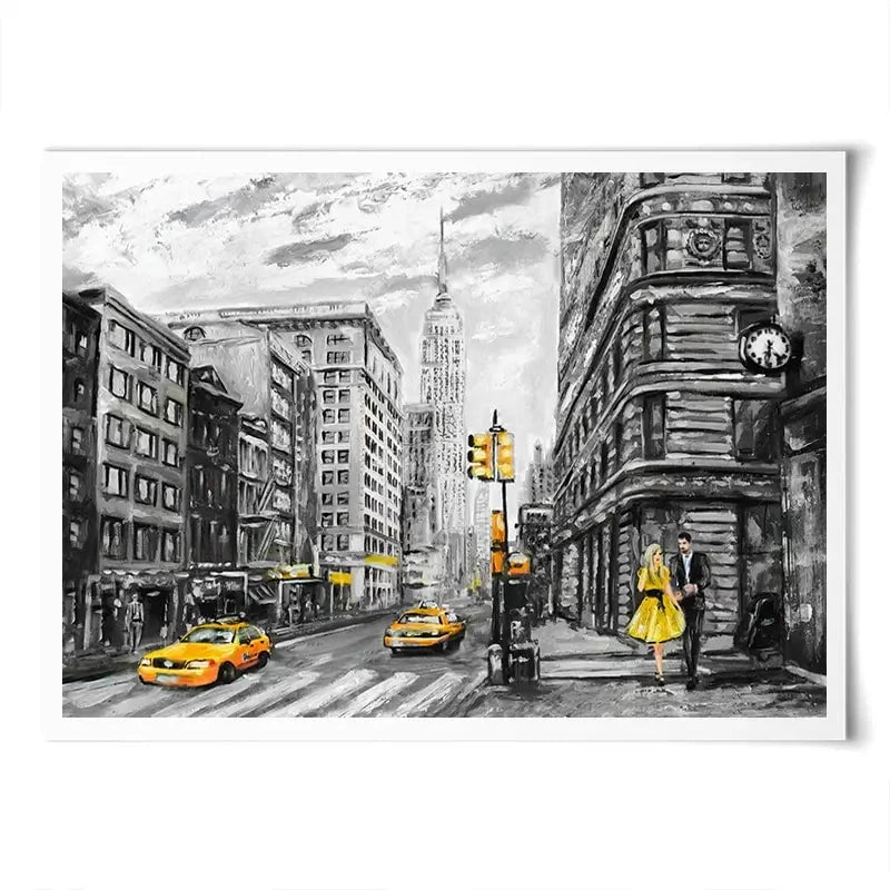 New York In Grey And Yellow Art Print New York In Grey And Yellow Art Print wall art product lisima / Shutterstock