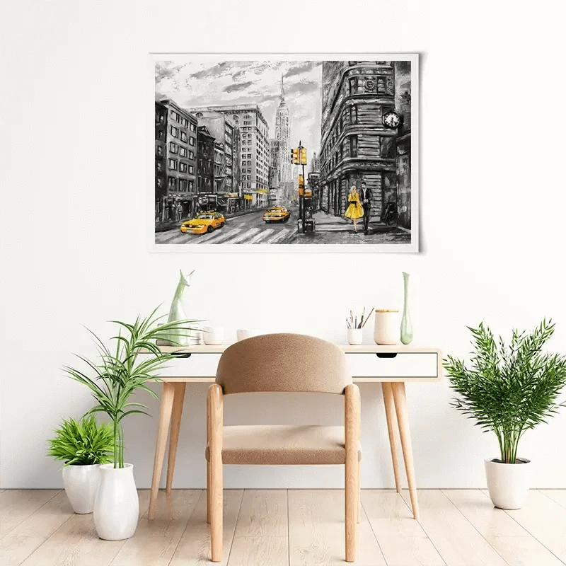 New York In Grey And Yellow Art Print New York In Grey And Yellow Art Print wall art product lisima / Shutterstock