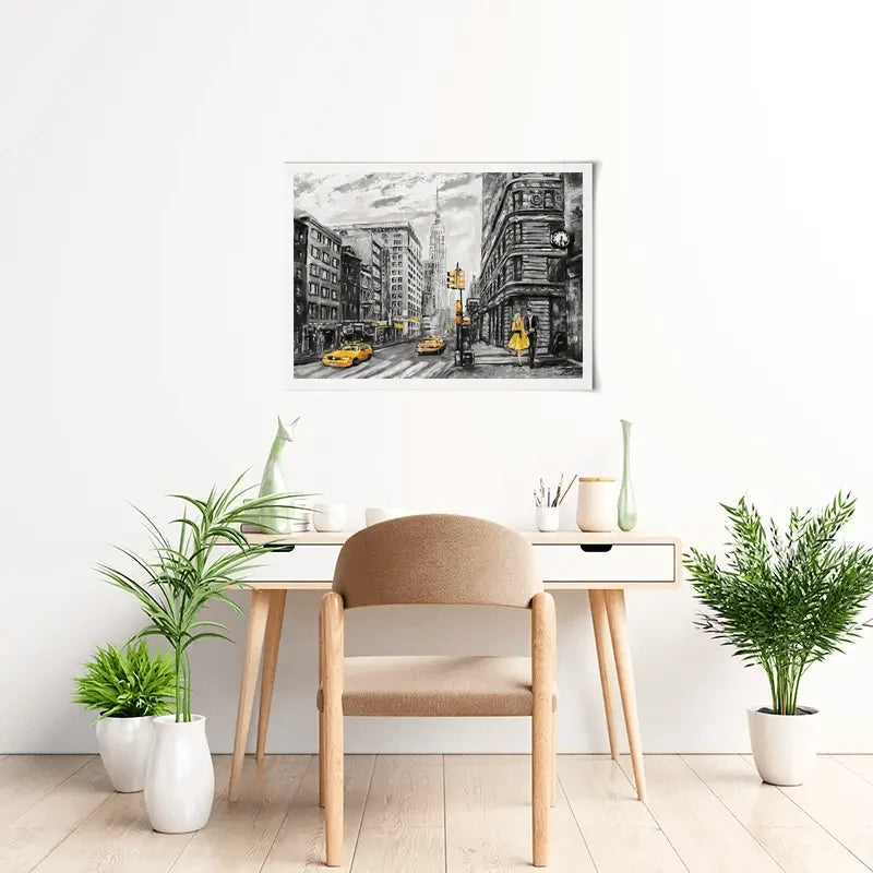 New York In Grey And Yellow Art Print New York In Grey And Yellow Art Print wall art product lisima / Shutterstock