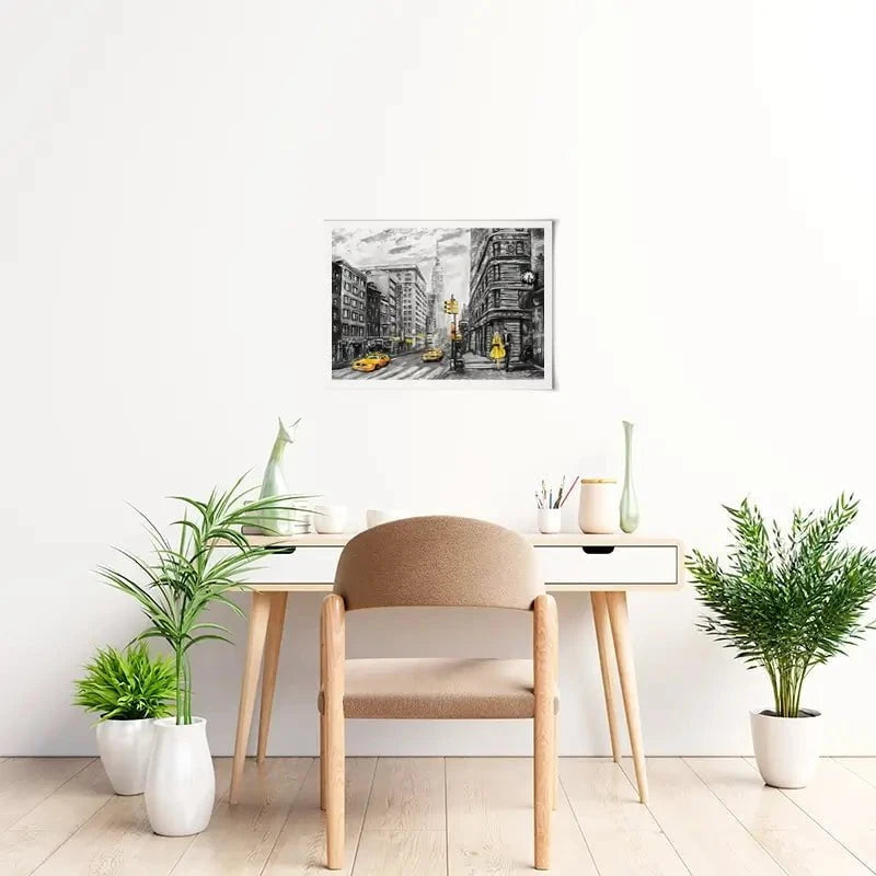 New York In Grey And Yellow Art Print New York In Grey And Yellow Art Print wall art product lisima / Shutterstock