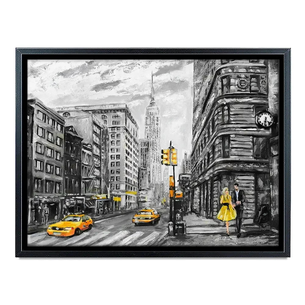 New York In Grey And Yellow Canvas Print New York In Grey And Yellow Canvas Print wall art product lisima / Shutterstock