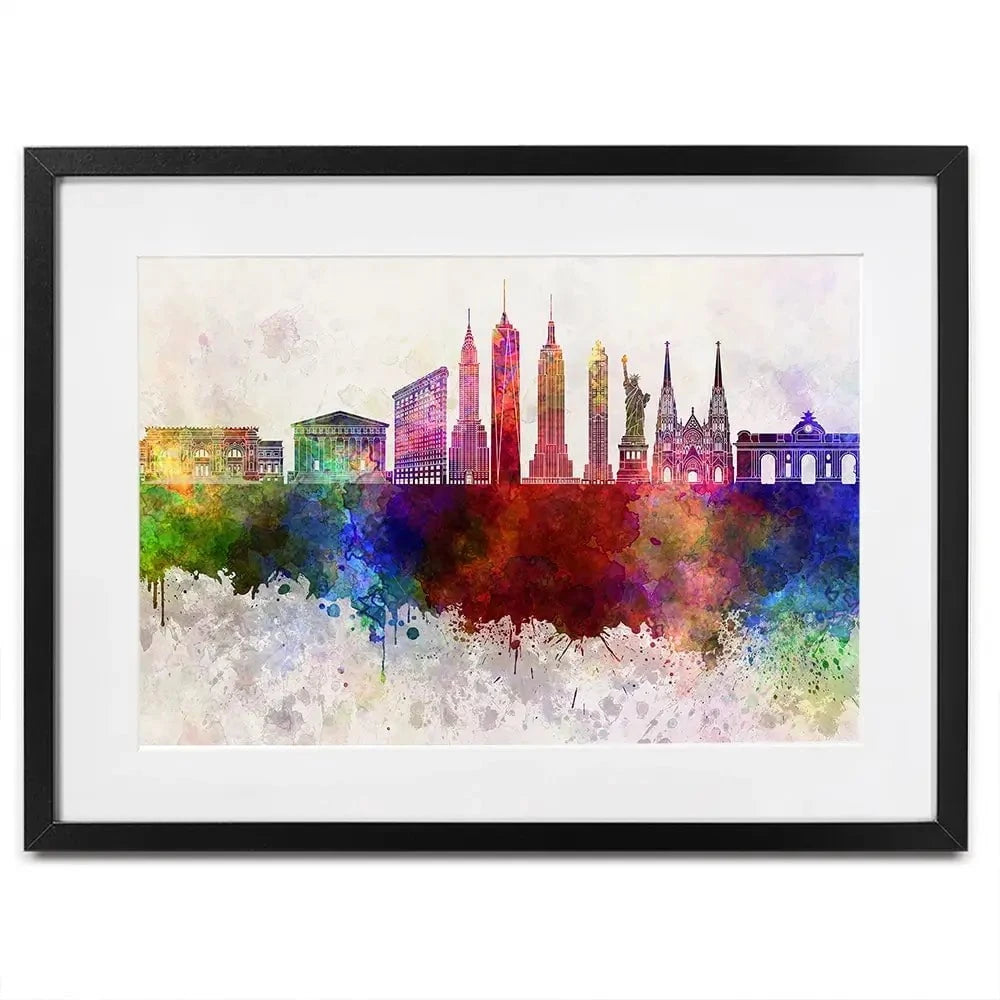 New York Skyline Framed Art Print New York Skyline Framed Art Print wall art product Cristina Romero Palma / Shutterstock
