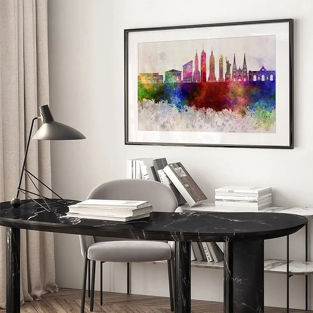 New York Skyline Framed Art Print New York Skyline Framed Art Print wall art product Cristina Romero Palma / Shutterstock