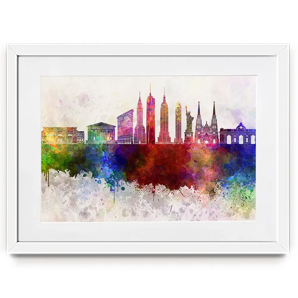 New York Skyline Framed Art Print New York Skyline Framed Art Print wall art product Cristina Romero Palma / Shutterstock