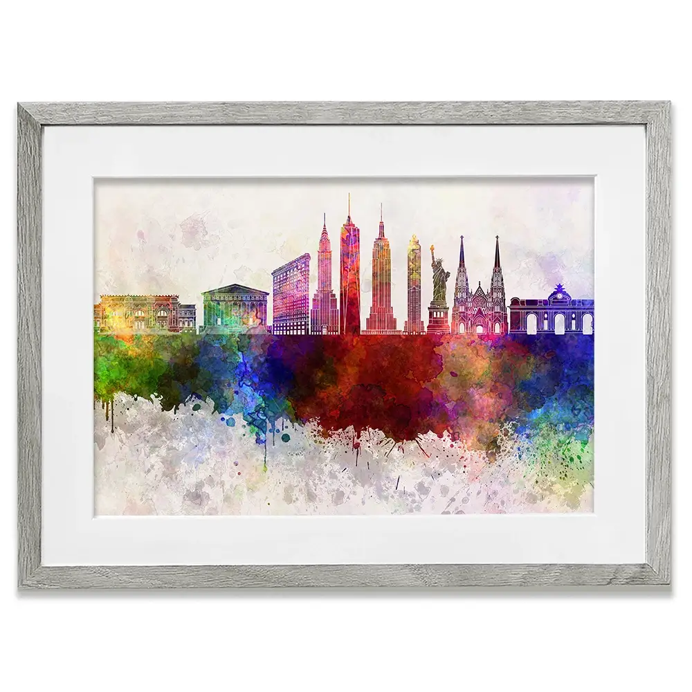 New York Skyline Framed Art Print New York Skyline Framed Art Print wall art product Cristina Romero Palma / Shutterstock