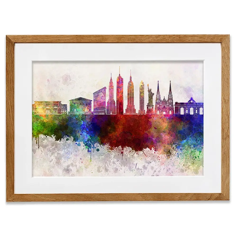New York Skyline Framed Art Print New York Skyline Framed Art Print wall art product Cristina Romero Palma / Shutterstock