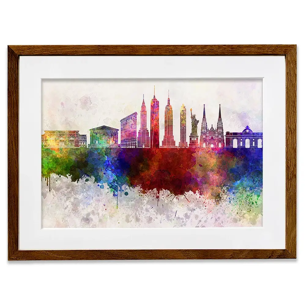 New York Skyline Framed Art Print New York Skyline Framed Art Print wall art product Cristina Romero Palma / Shutterstock