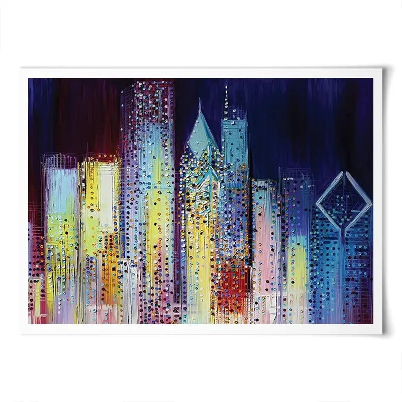 Night Skyline Art Print Night Skyline Art Print wall art product Ekaterina Ermilkina