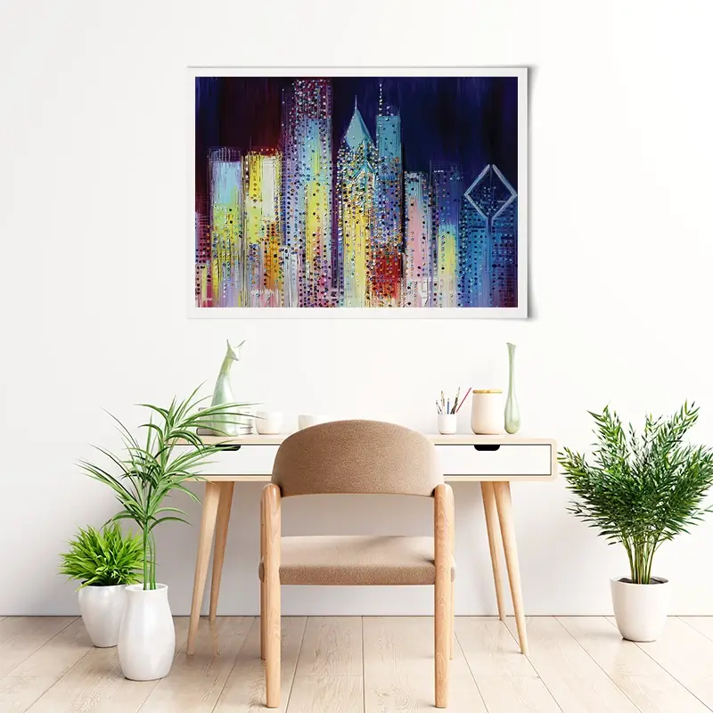 Night Skyline Art Print Night Skyline Art Print wall art product Ekaterina Ermilkina