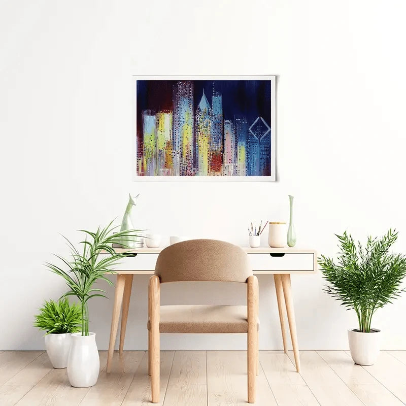 Night Skyline Art Print Night Skyline Art Print wall art product Ekaterina Ermilkina