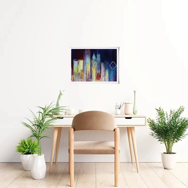 Night Skyline Art Print Night Skyline Art Print wall art product Ekaterina Ermilkina