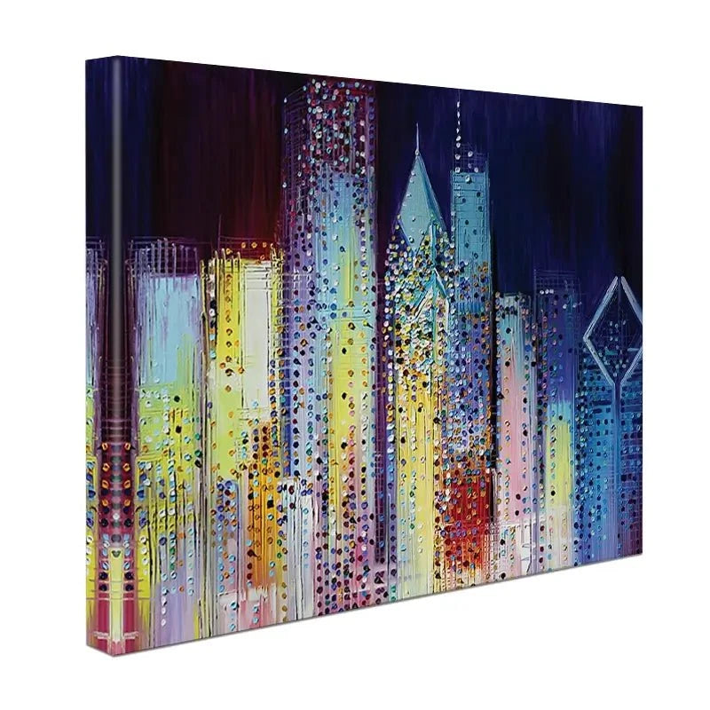 Night Skyline Canvas Print Night Skyline Canvas Print wall art product Ekaterina Ermilkina