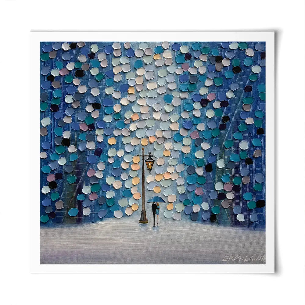 Night Stroll Square Art Print Night Stroll Square Art Print wall art product Ekaterina Ermilkina