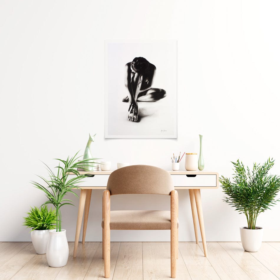Nude Woman Charcoal Study 41 Art Print wall art product Ashvin Harrison