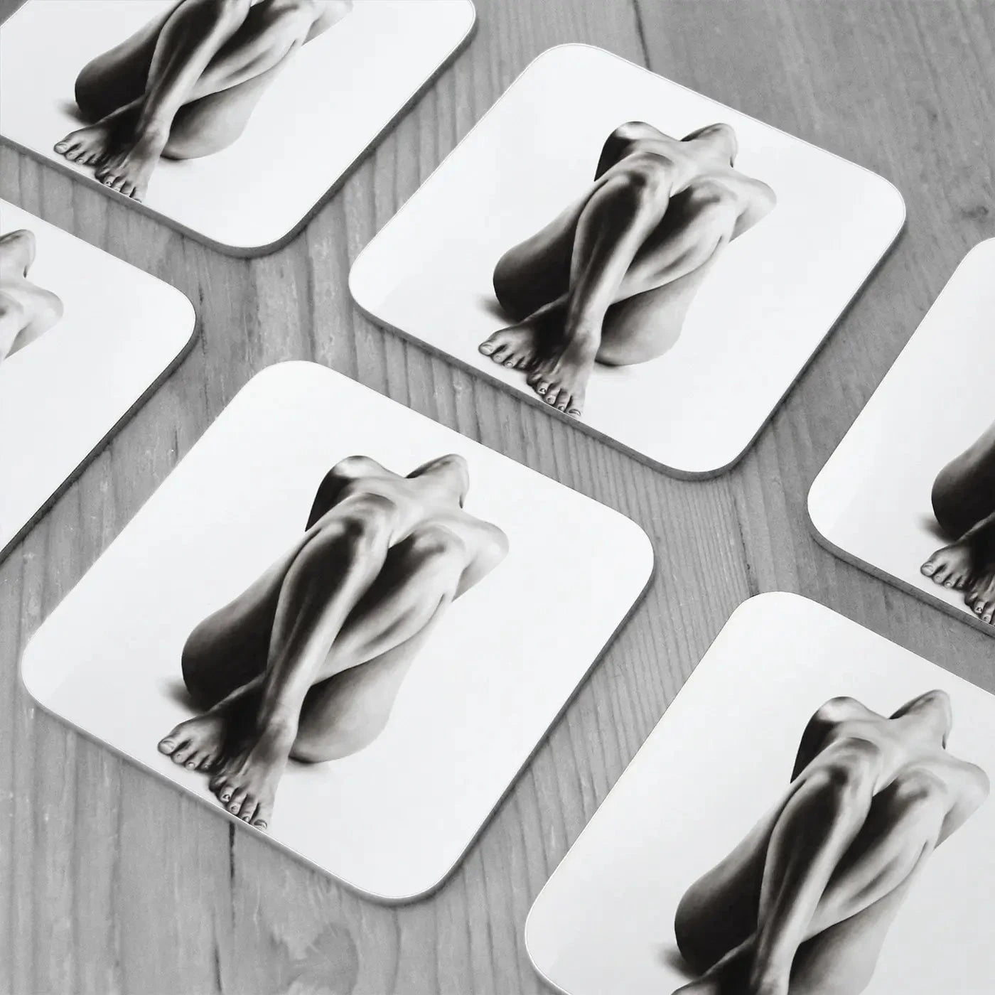 Nude Woman Charcoal Study Coaster Set Rainbow Soul Tree Coaster Set | Rainbow Soul Tree Art Coasters wall art product Ashvin Harrison