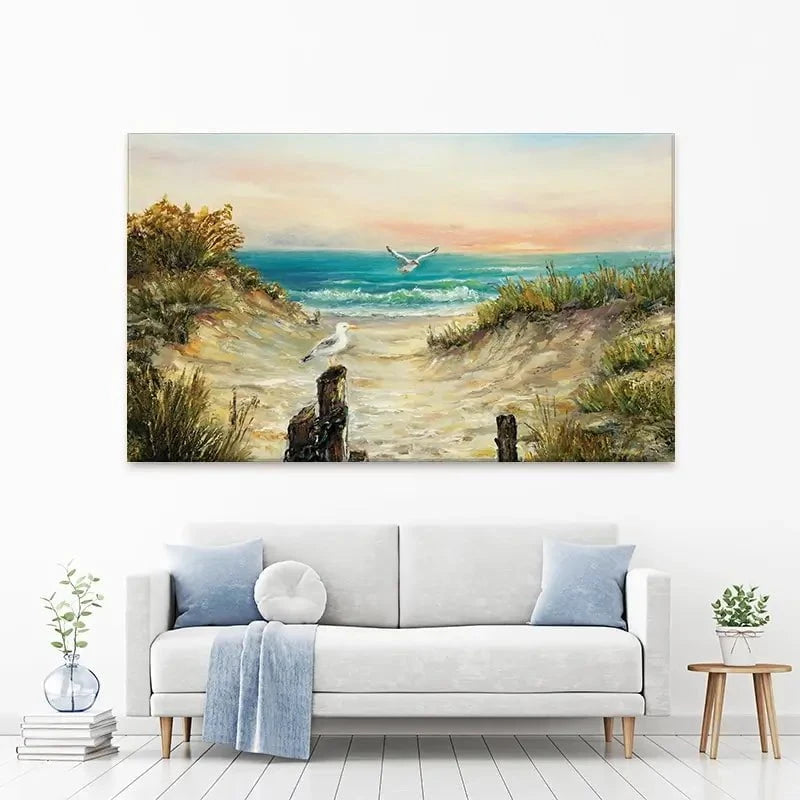 Ocean Beach Dunes Canvas Print Ocean Beach Dunes Canvas Print wall art product Boyan Dimitrov / Shutterstock