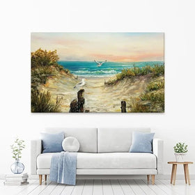 Ocean Beach Dunes Canvas Print Ocean Beach Dunes Canvas Print wall art product Boyan Dimitrov / Shutterstock