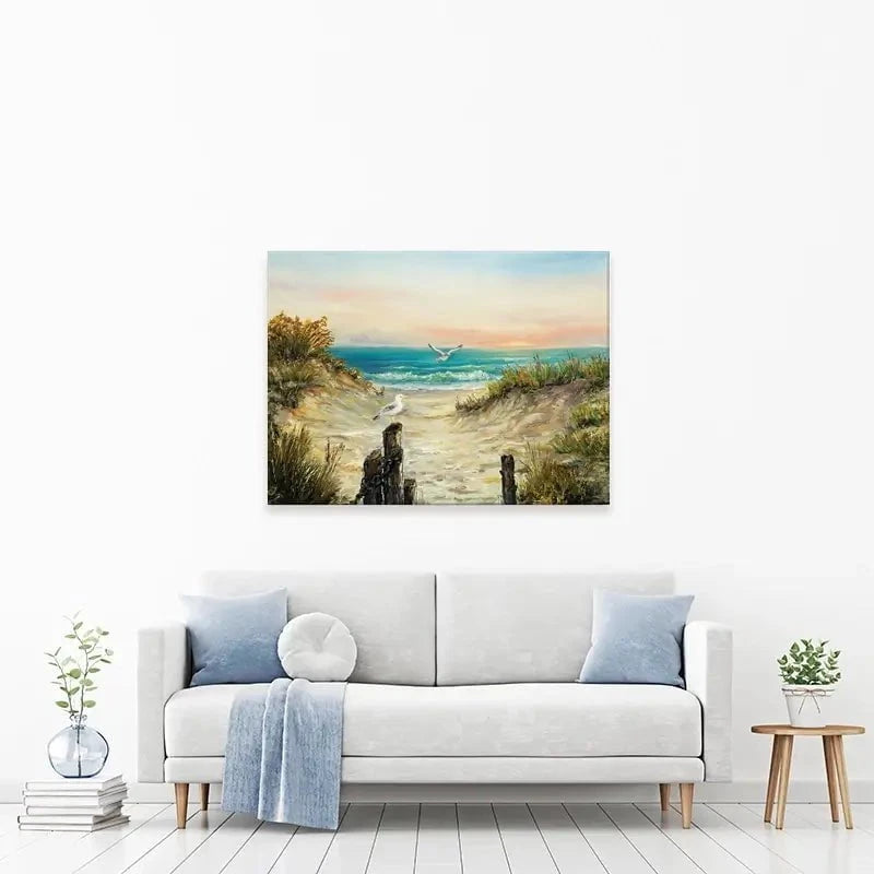 Ocean Beach Dunes Canvas Print Ocean Beach Dunes Canvas Print wall art product Boyan Dimitrov / Shutterstock