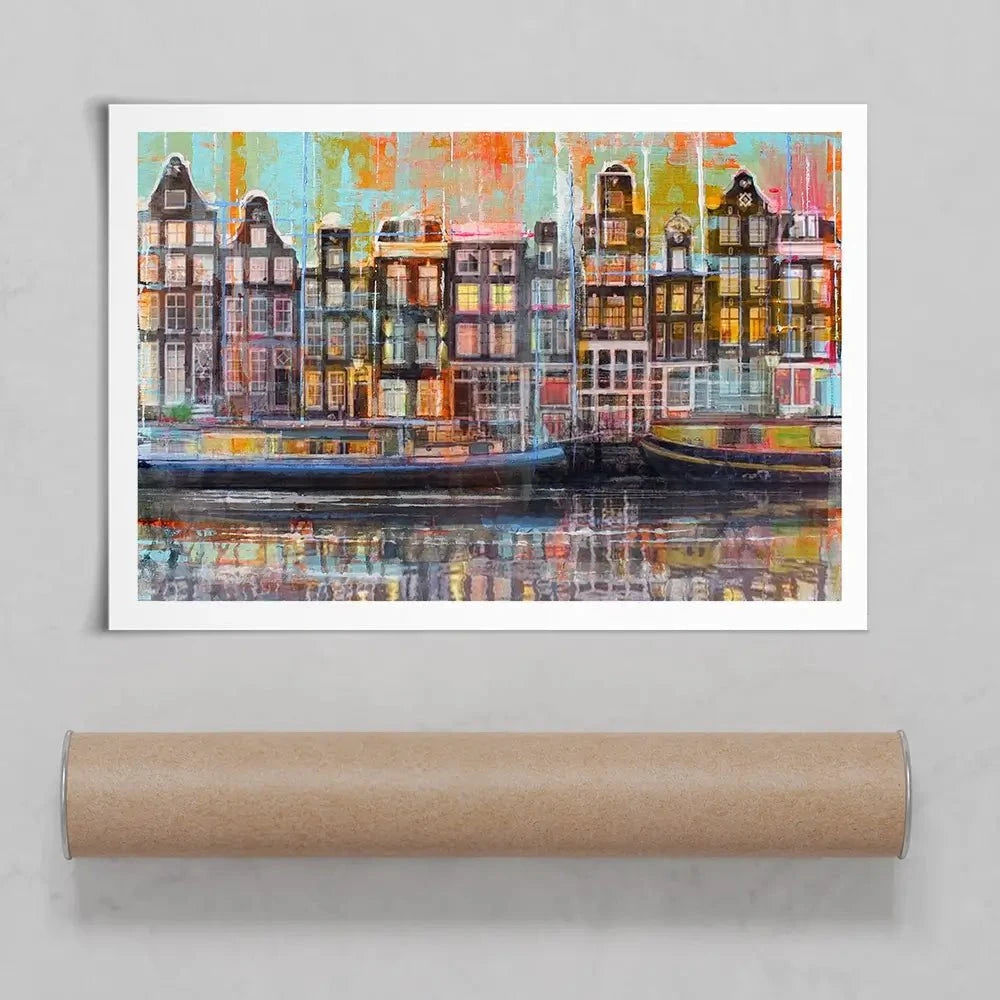 On The Amsterdam Canals Art Print On The Amsterdam Canals Art Print wall art product Studio Paint-Ing