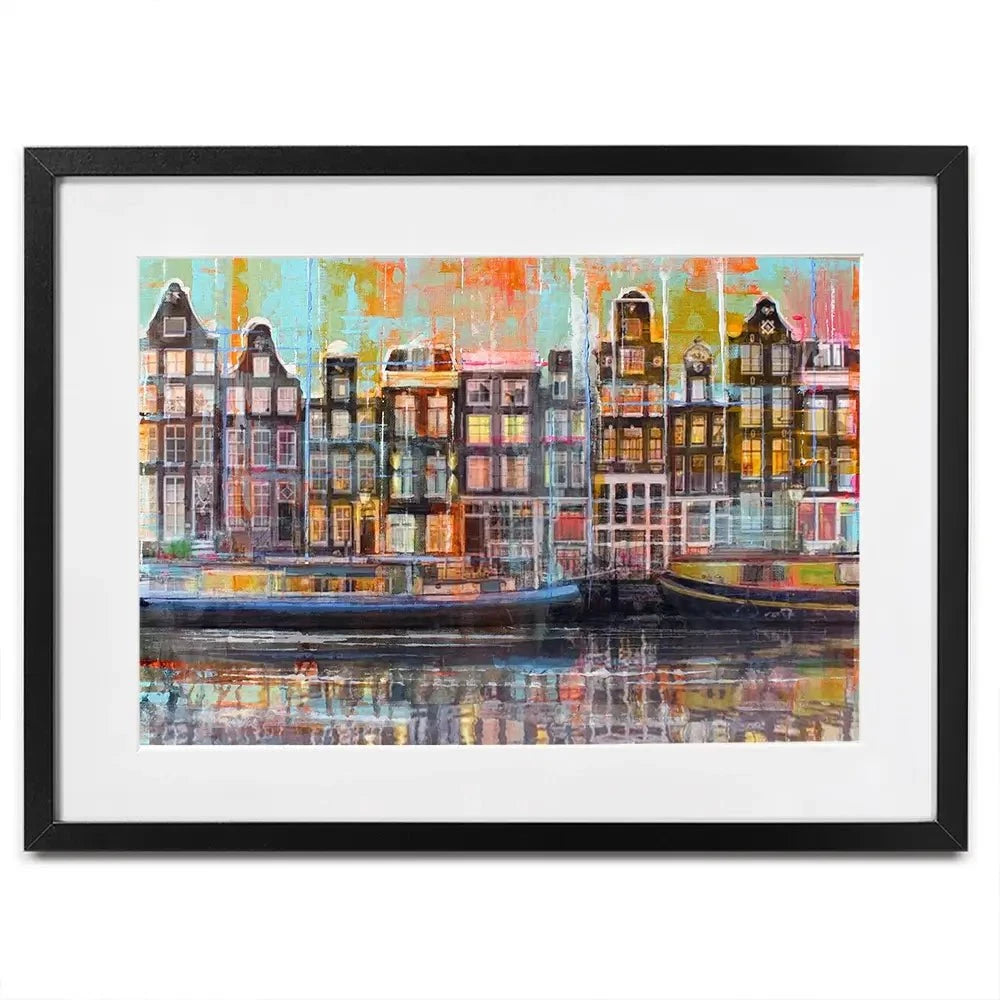 On The Amsterdam Canals Framed Art Print On The Amsterdam Canals Framed Art Print wall art product Studio Paint-Ing