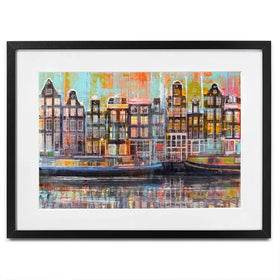 On The Amsterdam Canals Framed Art Print On The Amsterdam Canals Framed Art Print wall art product Studio Paint-Ing