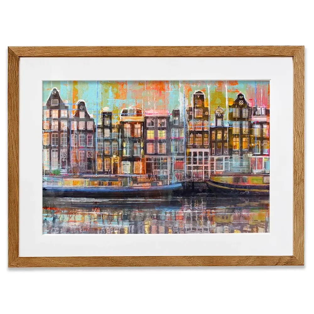 On The Amsterdam Canals Framed Art Print On The Amsterdam Canals Framed Art Print wall art product Studio Paint-Ing
