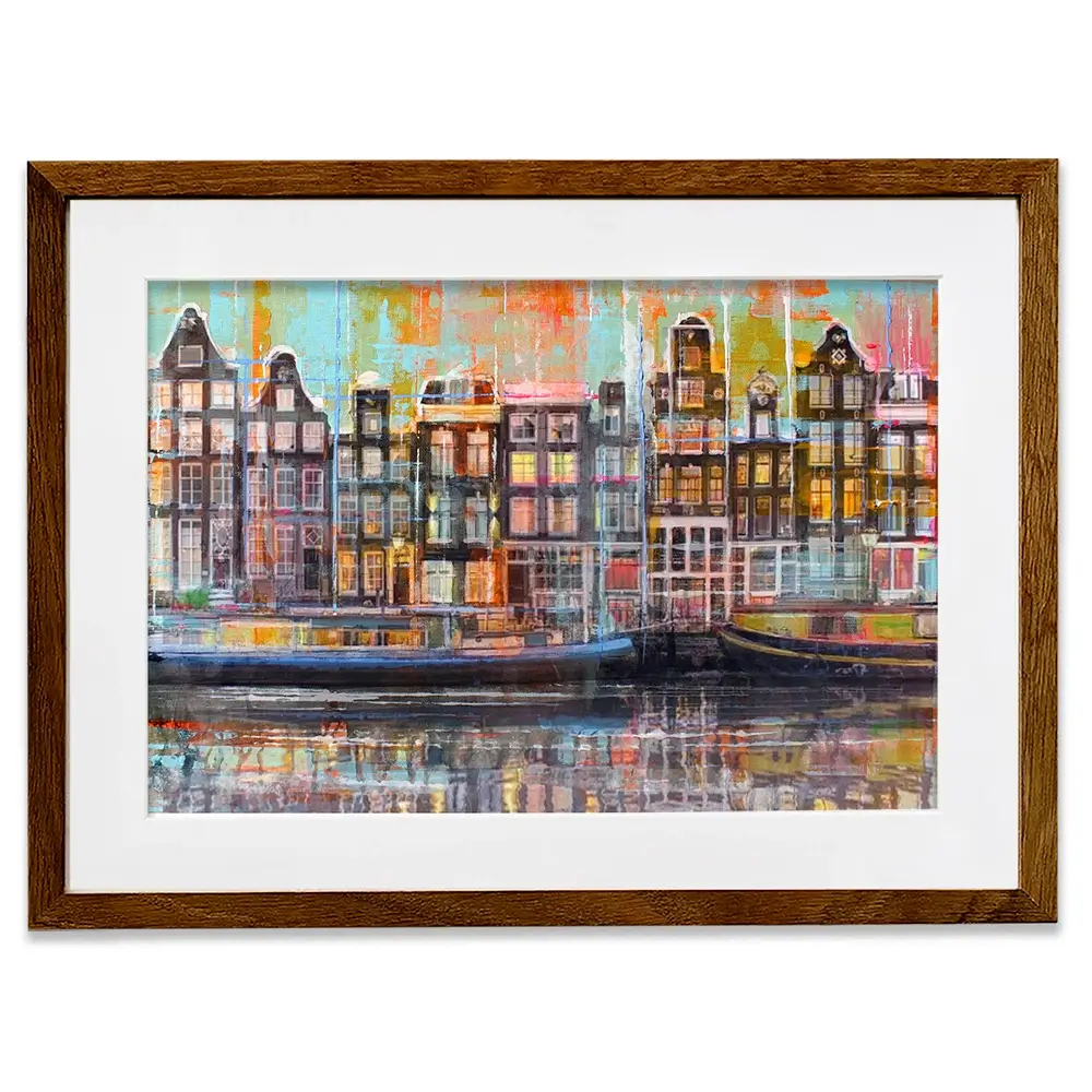 On The Amsterdam Canals Framed Art Print On The Amsterdam Canals Framed Art Print wall art product Studio Paint-Ing
