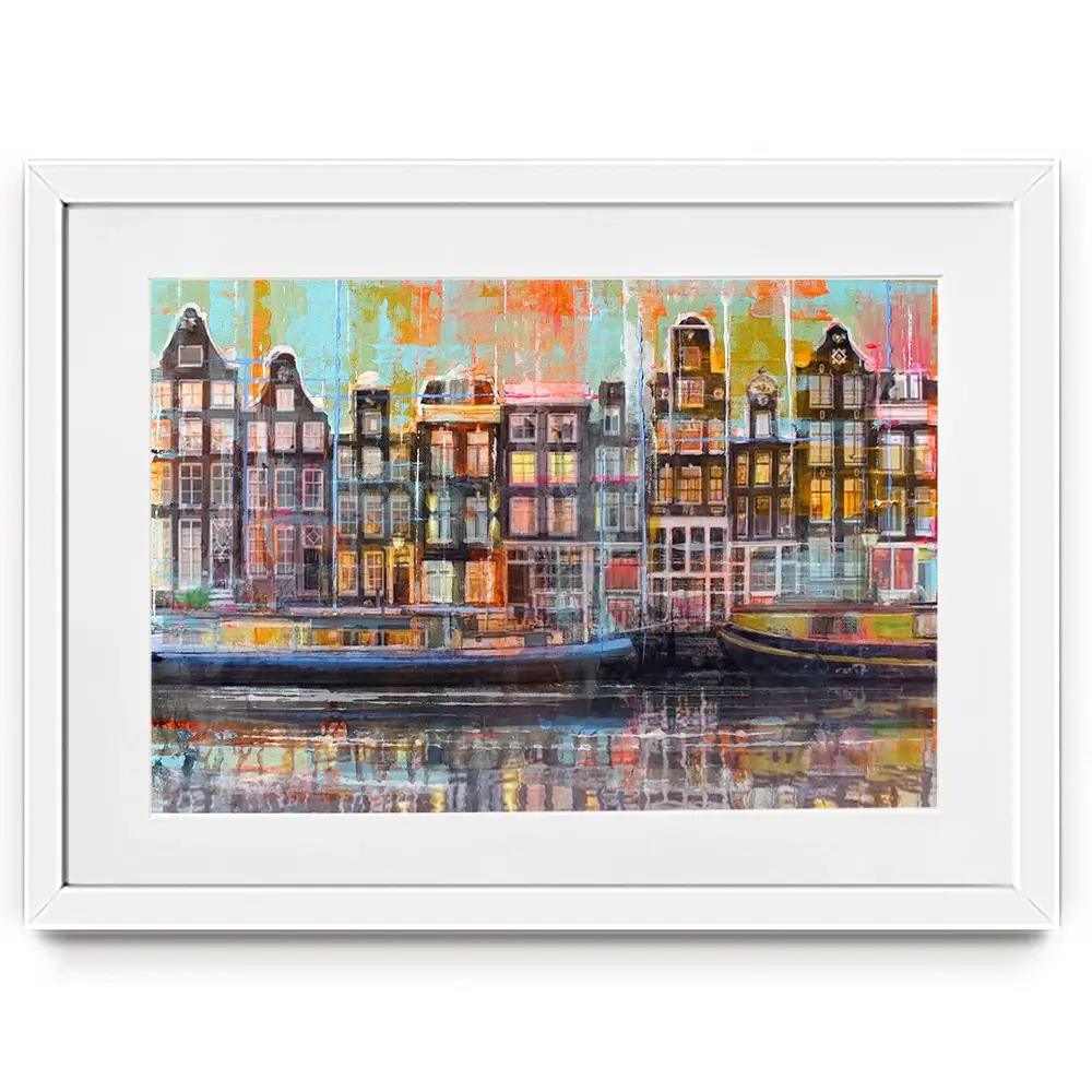 On The Amsterdam Canals Framed Art Print On The Amsterdam Canals Framed Art Print wall art product Studio Paint-Ing