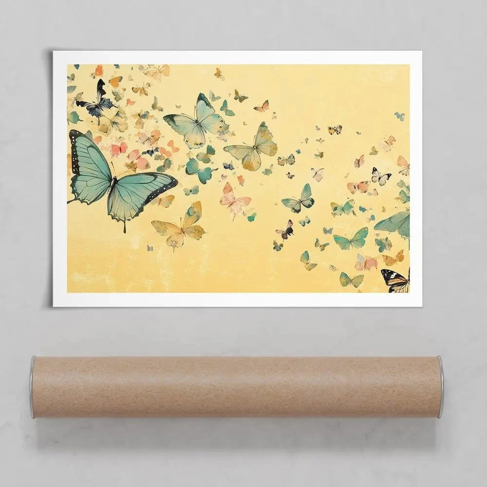 Orange Butterfly Soiree Art Print Orange Butterfly Soiree Art Print wall art product Petals Prints Design - Independent