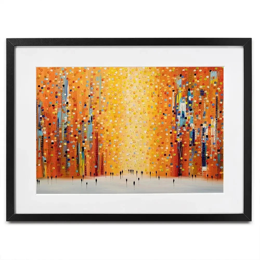 Orange Sunset Stroll Framed Art Print Orange Sunset Stroll Framed Art Print wall art product Ekaterina Ermilkina