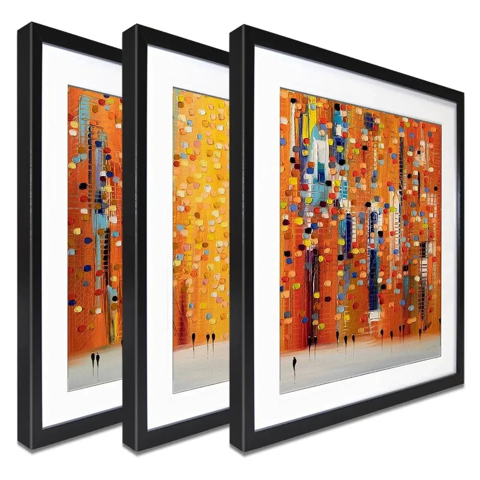 Orange Sunset Stroll Framed Art Print Trio Orange Sunset Stroll Framed Art Print Trio wall art product Ekaterina Ermilkina