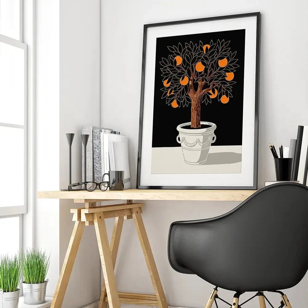 Orange Tree Framed Art Print Orange Tree Framed Art Print wall art product P & M Print Gallery