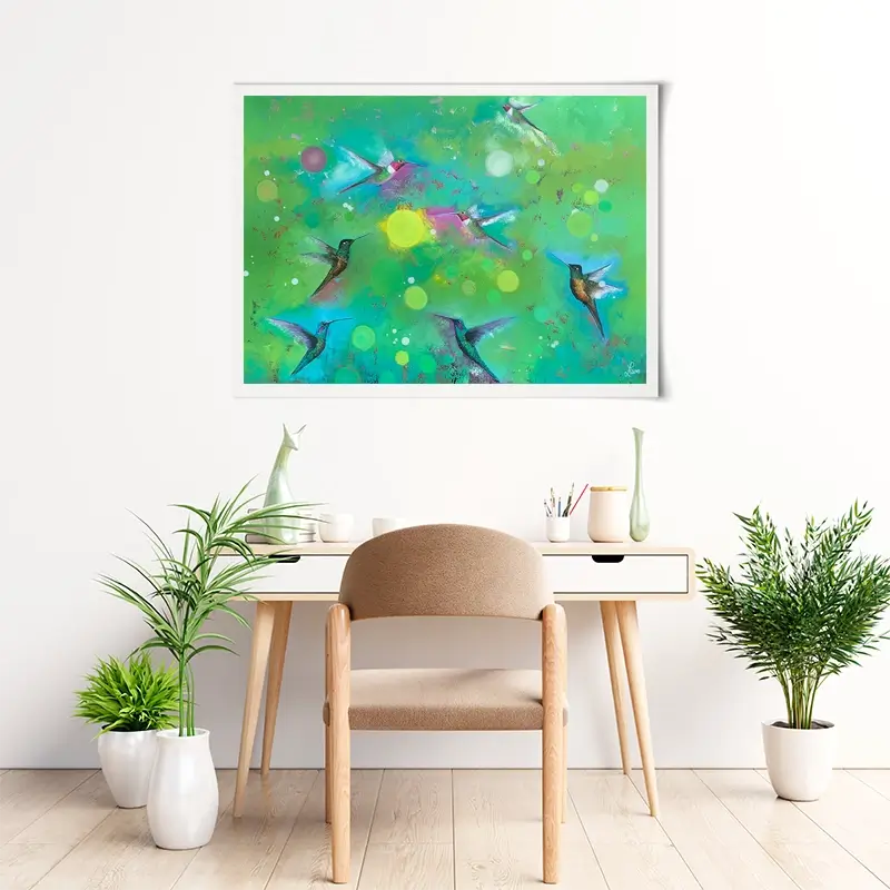 Orbs And Hummingbirds Art Print Orbs And Hummingbirds Art Print wall art product Laure Bury