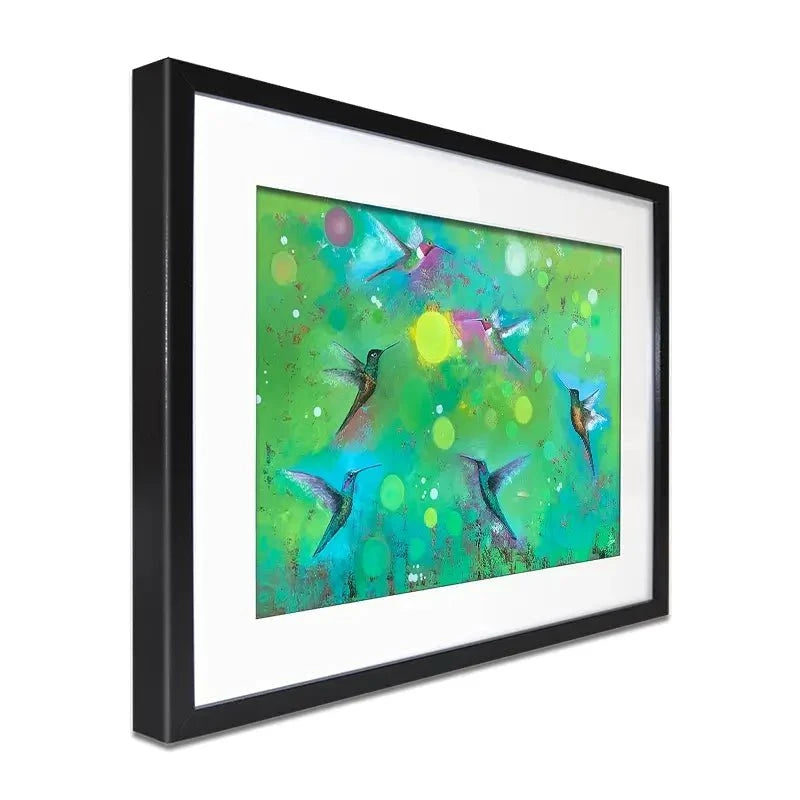 Orbs And Hummingbirds Framed Art Print Orbs And Hummingbirds Framed Art Print wall art product Laure Bury